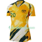 Camisolas de Futebol Austrália Sam Kerr 20 Equipamento Principal Copa do Mundo Feminino 2019 Manga Curta